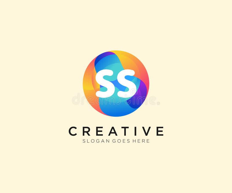 SS initial logo With Colorful Circle template vector royalty free illustration