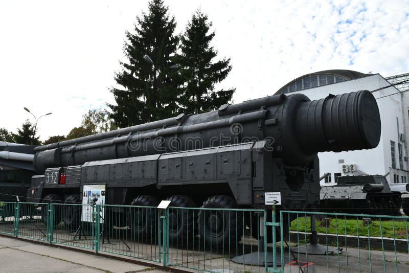 The SS20 Saber Intermediaterange Ballistic Missile Exhibited at