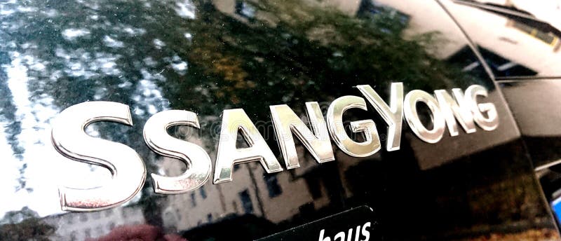 Ssangyong motorsymbol royaltyfria bilder
