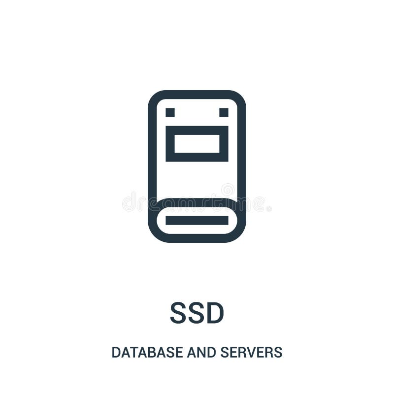 ssd icon vector from database and servers collection. Thin line ssd outline icon vector illustration stock illustration ssd icon vector from database and servers collection. Thin line ssd outline icon vector illustration stock illustration