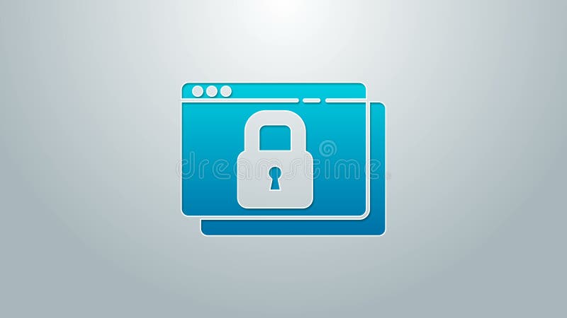 Синяя линия. Защитите свой сайт с помощью HTTPS, значок SSL, изолированный на сером фоне. Протокол интернет-связи. Видео 4K видеоматериал