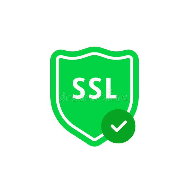 простой зеленый экран ssl с галочкой иллюстрация вектора
