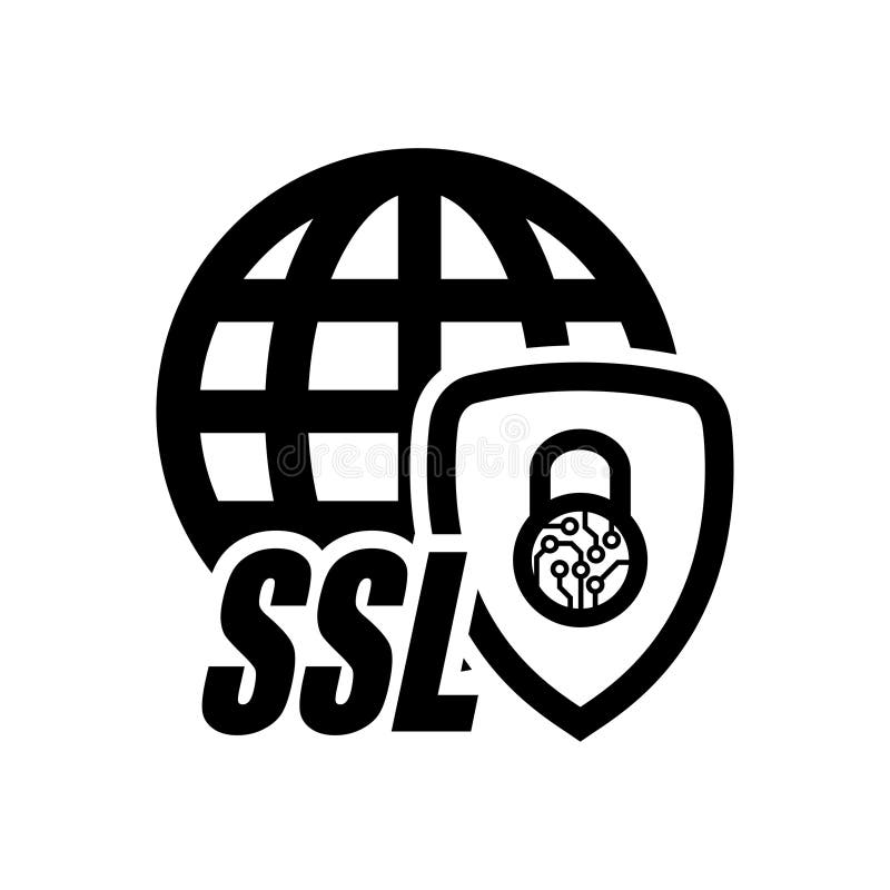 Ssl图标. ssl secure https证书连接图标在后台隔离 库存例证