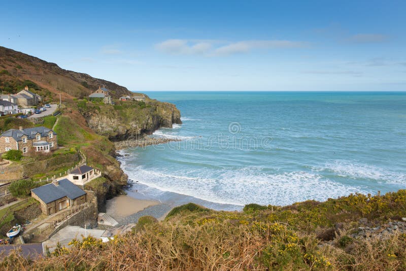 St Agnes baai Noord-Cornwall Engeland het UK royalty-vrije stock foto's St Agnes baai Noord-Cornwall Engeland het UK royalty-vrije stock foto's
