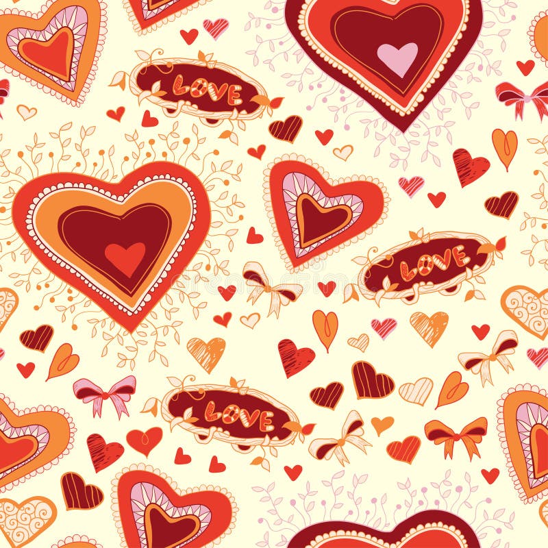St. amor do fundo do Valentim sem emenda ilustração do vetor St. amor do fundo do Valentim sem emenda ilustração do vetor