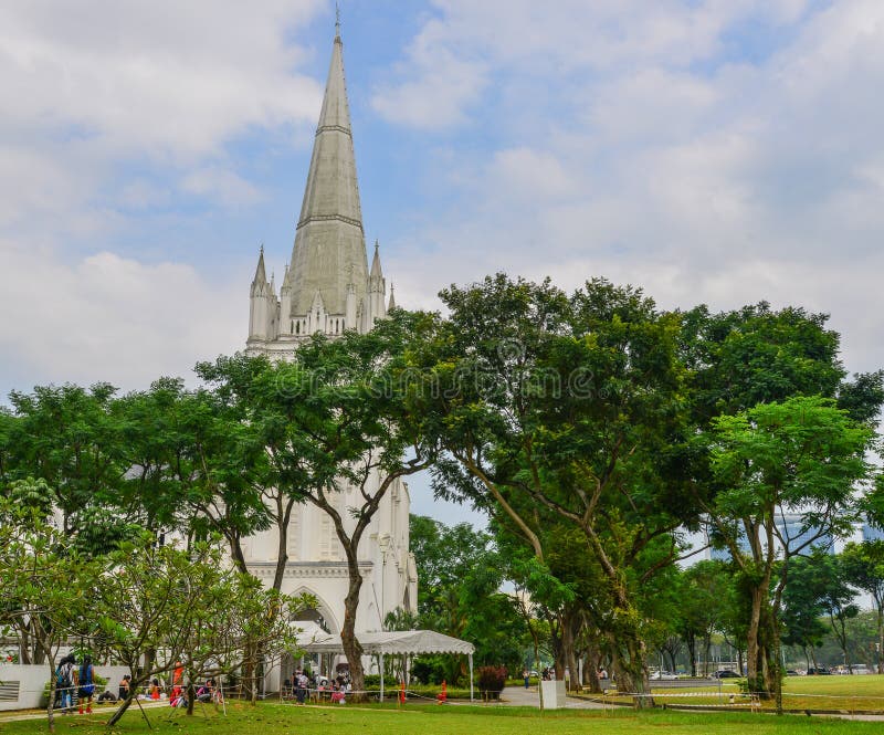 St Andrew Cathedral in Singapore royalty-vrije stock foto St Andrew Cathedral in Singapore royalty-vrije stock foto