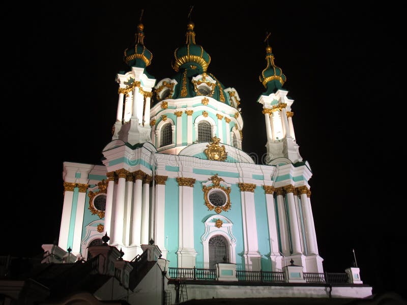 St Andrew Church em Kiev, Ucr?nia imagem de stock St Andrew Church em Kiev, Ucr?nia imagem de stock