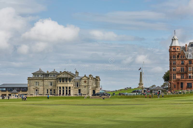 St. Andrews Clubhouse and Golf Course of the Royal & Ancient where golf was founded in 1754, considered by many to be the royalty free stock photography St. Andrews Clubhouse and Golf Course of the Royal & Ancient where golf was founded in 1754, considered by many to be the royalty free stock photography
