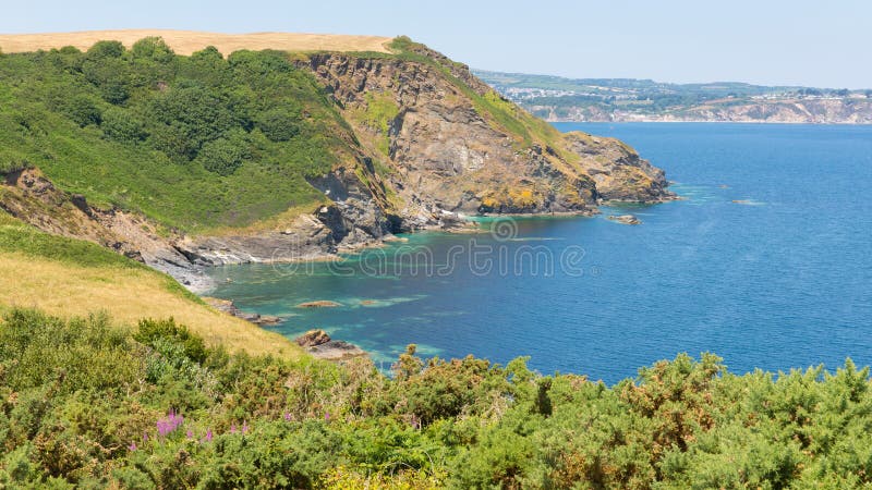 St Austell Bay Cornwall from Black Head Cornwall England