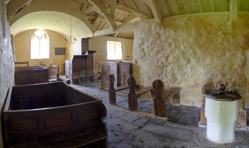 Caernarfon, UK - May 3, 2019:  St Baglan`s Church in Llanfaglan, Wales. Caernarfon, UK - May 3, 2019:  St Baglan`s Church in Llanfaglan, Wales