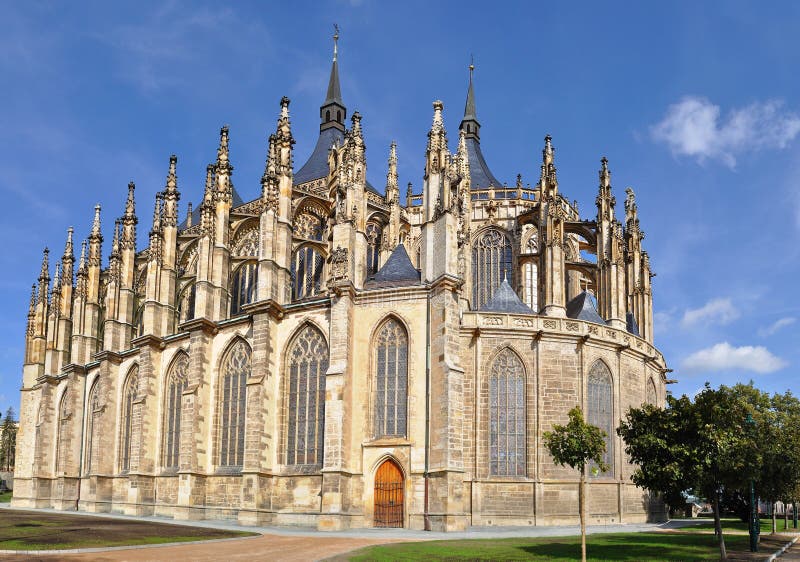 St.Barbara Kerk in Kutna Hora, Tsjechische republiek stock afbeelding St.Barbara Kerk in Kutna Hora, Tsjechische republiek stock afbeelding