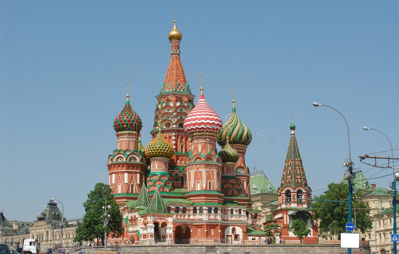 St. Basil Cathedral on red square in Moscow. St. Basil Cathedral on red square in Moscow