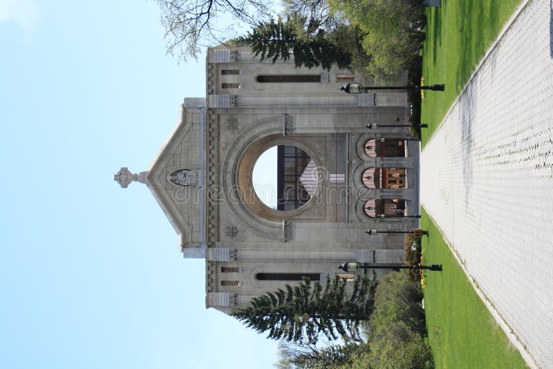 The stone frame of the St. Boniface Cathedral.