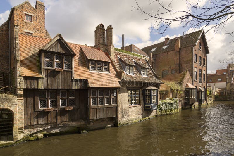 View of The St. Bonifacius Bridge and Hotel in Brugge. View of The St. Bonifacius Bridge and Hotel in Brugge