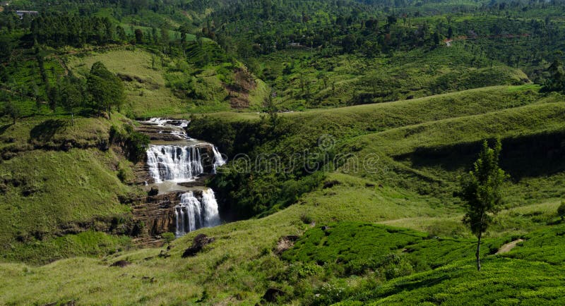St Clair ` s Dalingen, Thalawakele, Sri Lanka royalty-vrije stock fotografie St Clair ` s Dalingen, Thalawakele, Sri Lanka royalty-vrije stock fotografie