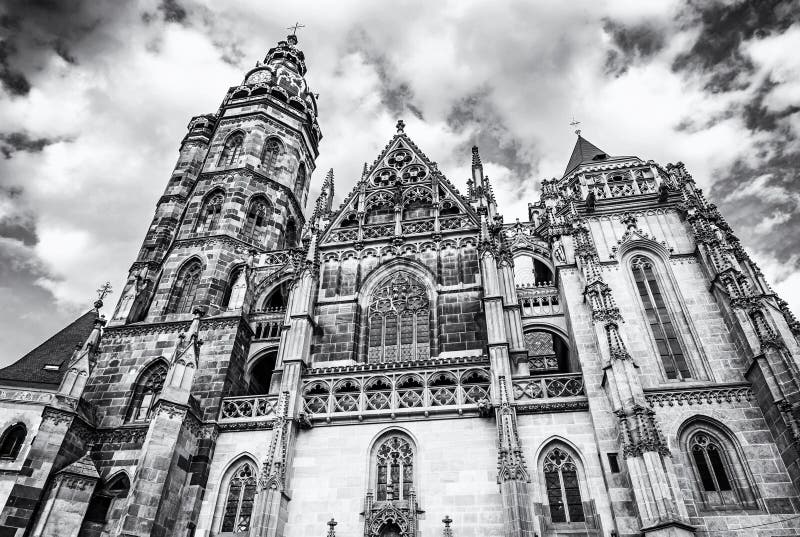 St. Elisabeth cathedral in Kosice, Slovakia, colorless