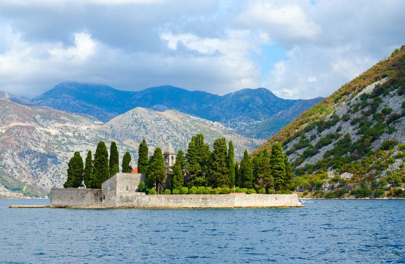 St Island Island Van Doden, Baai Van Kotor, Montenegro Stock