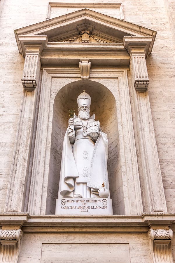 St Gregory illuminationsenheten Statue i Vaticanen fotografering för bildbyråer St Gregory illuminationsenheten Statue i Vaticanen fotografering för bildbyråer