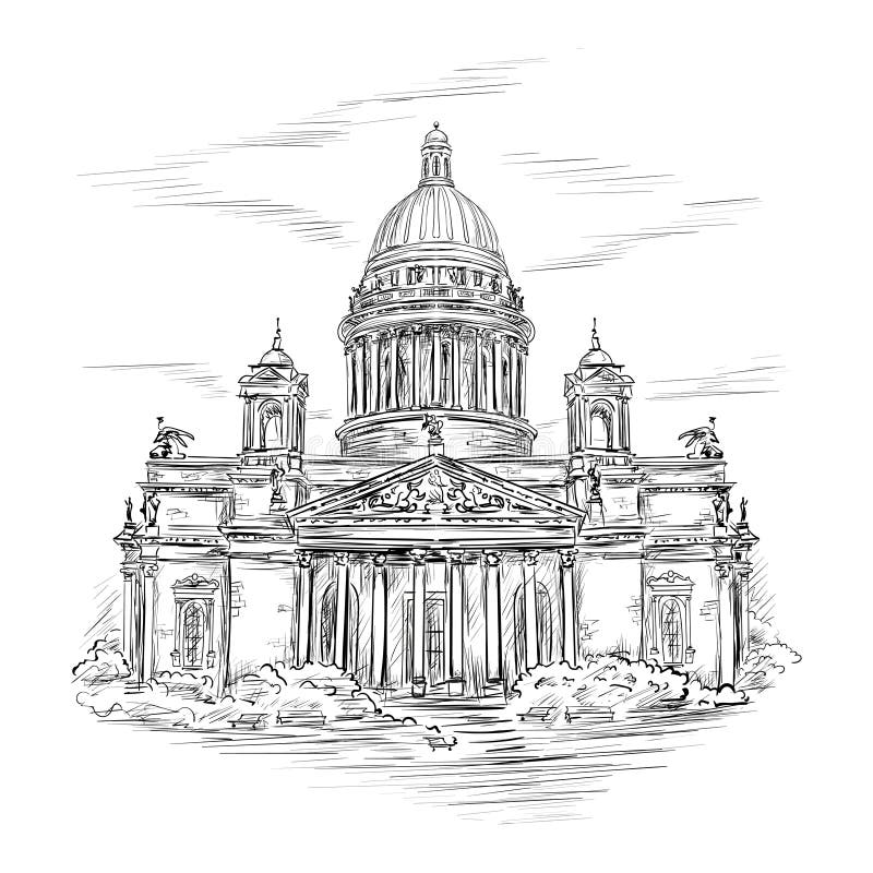 Нарисовать исаакиевский собор поэтапно карандашом
