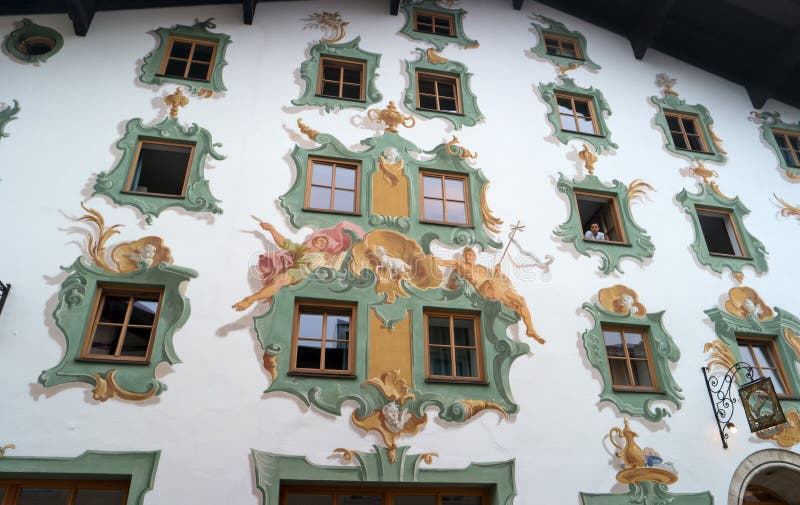 St. Johann, Austria October 13, 2016 Painted Wall of a House in the