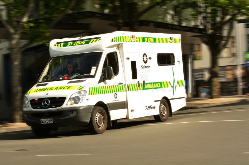 St. John Ambulance on Queen Street New Zealand stock photo St. John Ambulance on Queen Street New Zealand stock photo