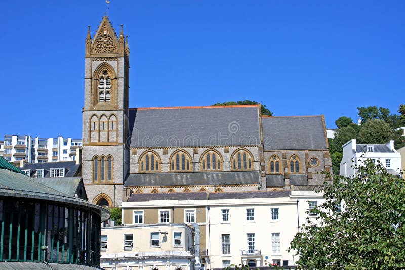 St John s church, Torquay stock image. Image of spire 43448937