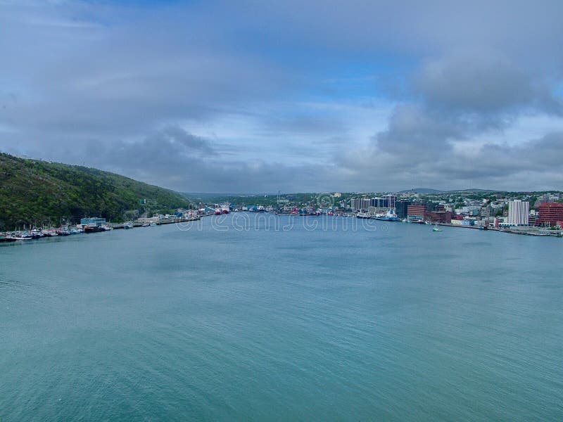 Ships in St. John`s Harbour, Newfoundland, Canada. Stock Image Image