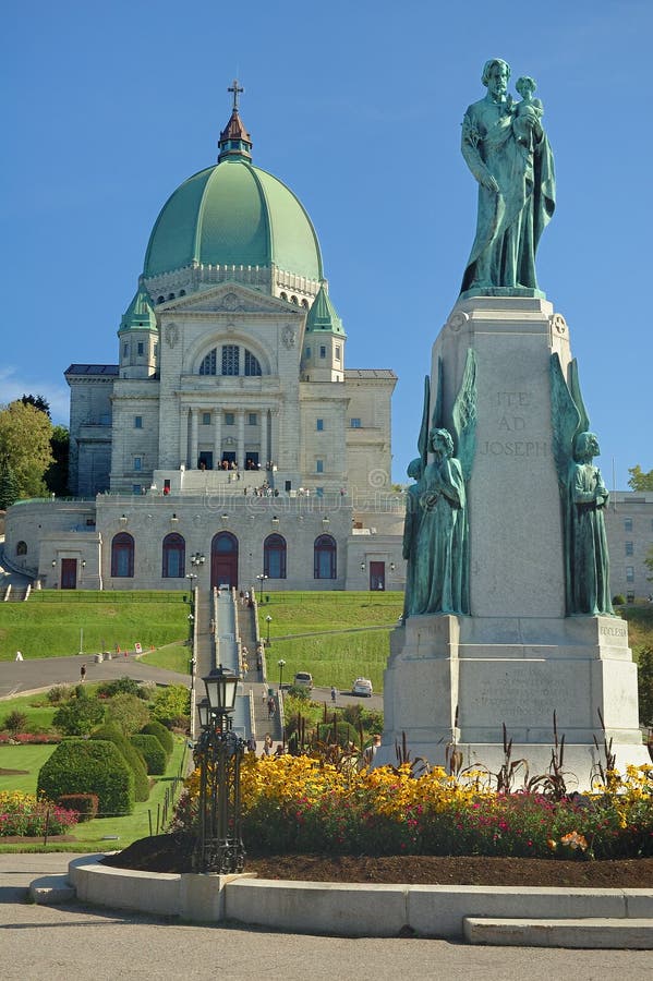 St. Joseph Oratory. And St. Joseph monument, Montreal, Canada royalty free stock images