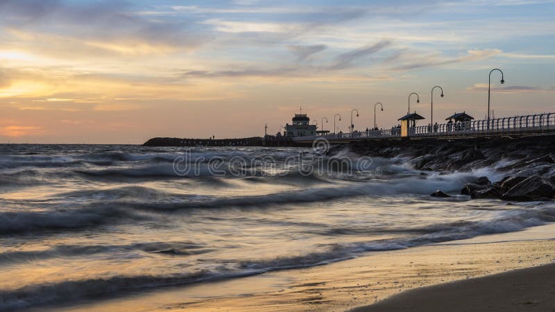 St.Kilda beach stock image. Image of sunrise, beach, summer - 51109137