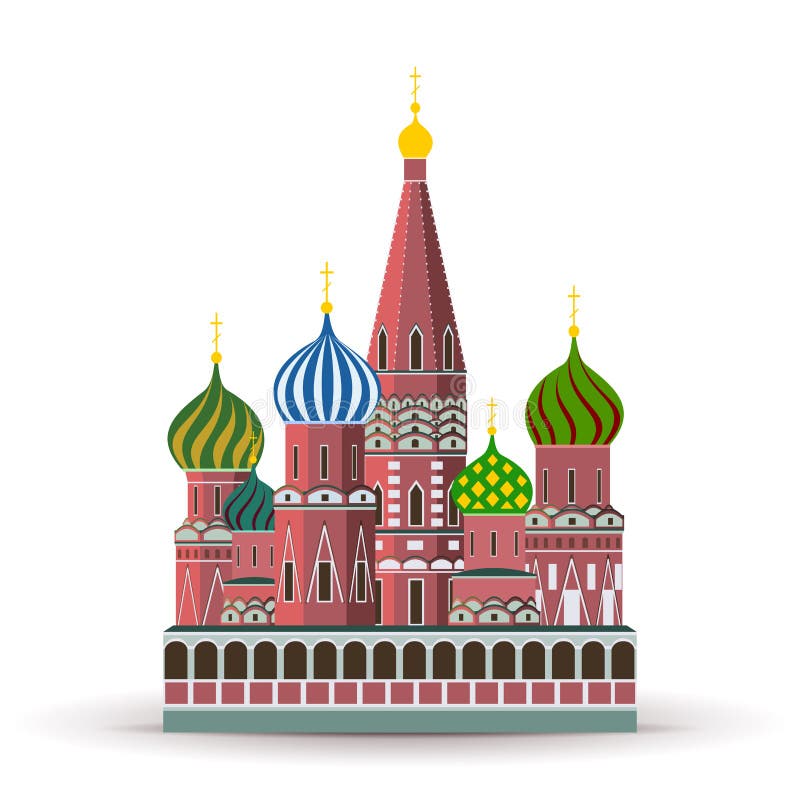 Vector Kremlin, St. Basil Cathedral, Attraction in Moscow. Vector Kremlin, St. Basil Cathedral, Attraction in Moscow