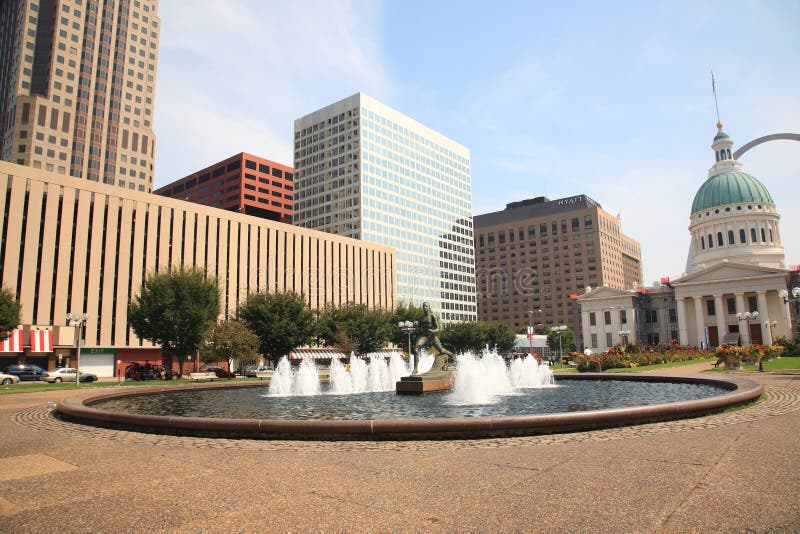 St. Louis Kiener Plaza Fountain Editorial Photography Image of