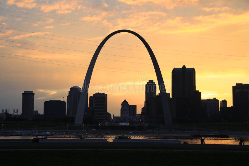 St. Louis, Missouri and the Gateway Arch stock photo