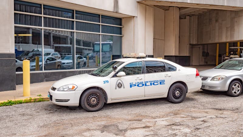 St Louis Metropolitan Police car in the city - ST. LOUIS, MISSOURI - JUNE 19, 2019. St Louis Metropolitan Police car in the city - ST. LOUIS, MISSOURI - JUNE 19, 2019
