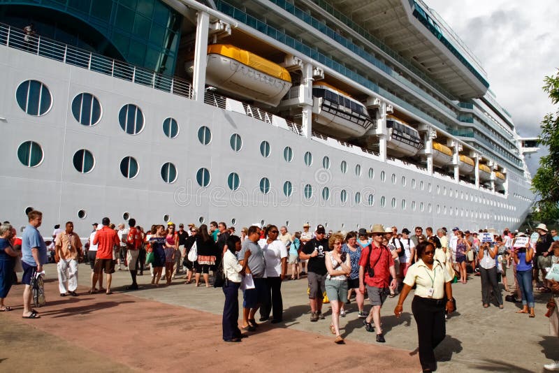 St. Lucia Cruise Ship Passengers stock photo St. Lucia Cruise Ship Passengers stock photo