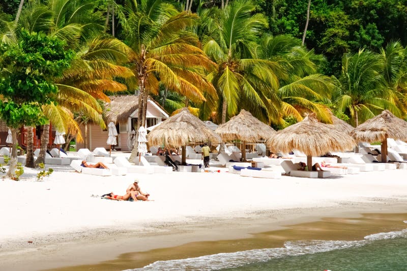 St. Lucia - Jalousie Beach Retreat stockbild