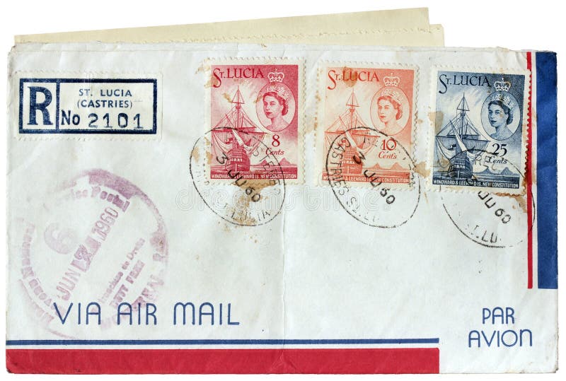 St Lucia Postal Cover foto de archivo libre de regalías St Lucia Postal Cover foto de archivo libre de regalías