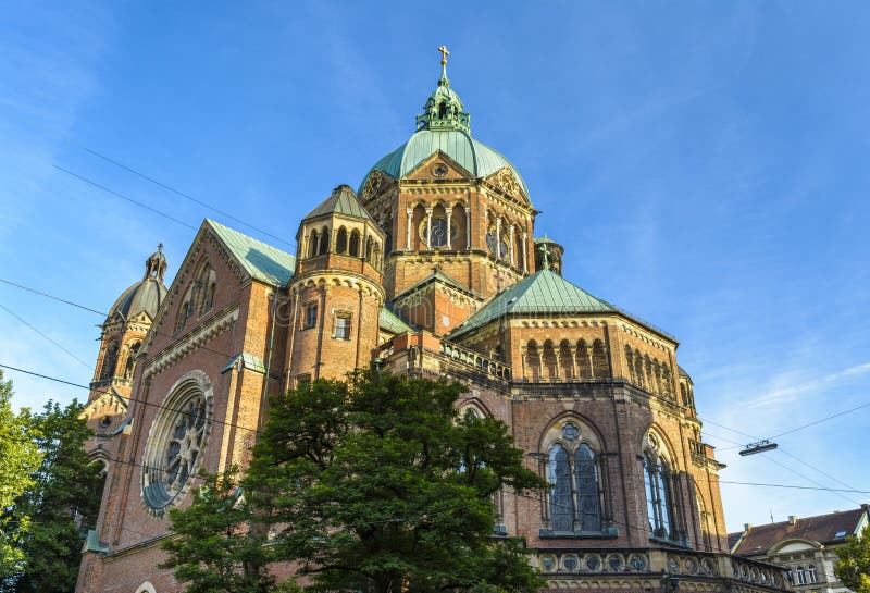 St Lukas Church Munich, Tyskland arkivbilder St Lukas Church Munich, Tyskland arkivbilder
