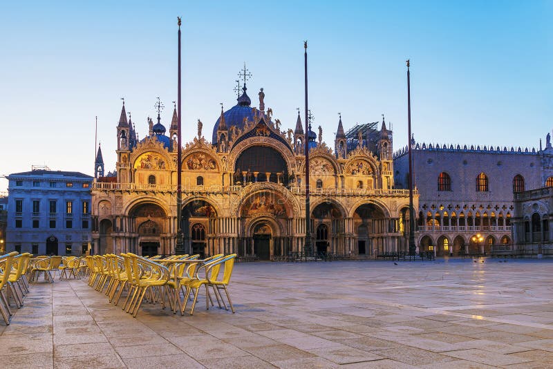 St. Mark`s Basilica in Venice. Piazza San Marco