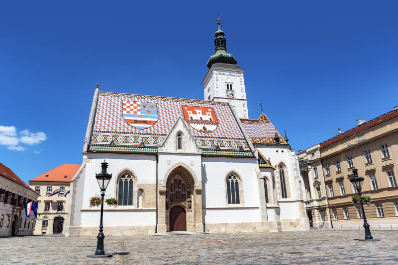 St. Mark`s Church at St. Mark`s Square, Zagreb.