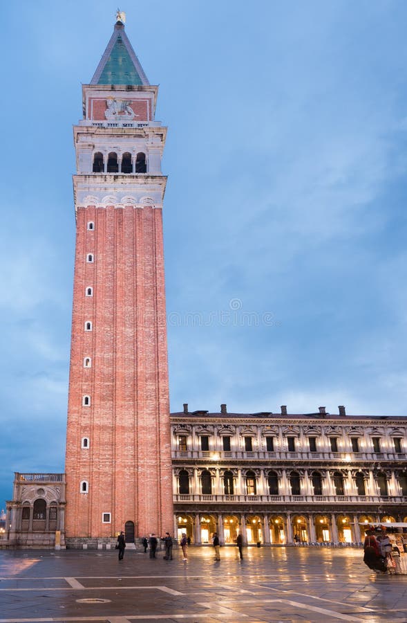 St Mark s tower stock photo. Image of piazza, bell, evening 48097982