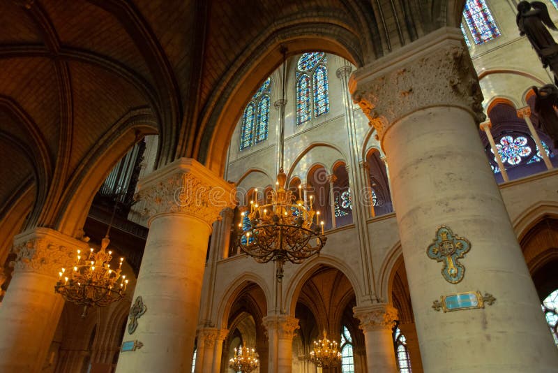 Cathedral Interior Paris stock photography Cathedral Interior Paris stock photography