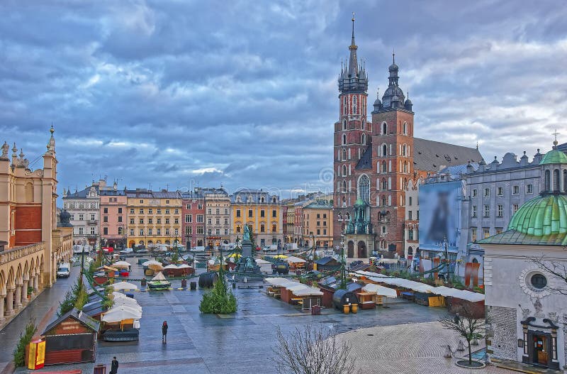 St Mary Basilica and Church of St Wojciech and Cloth Hall in the