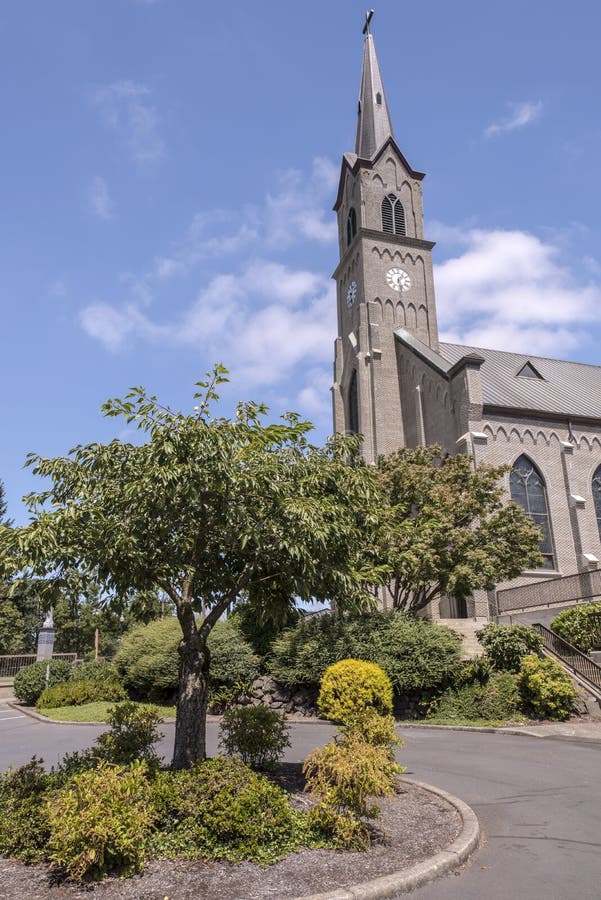 St. Mary Cathedral in Mt. Angel Oregon. Stock Photo Image of