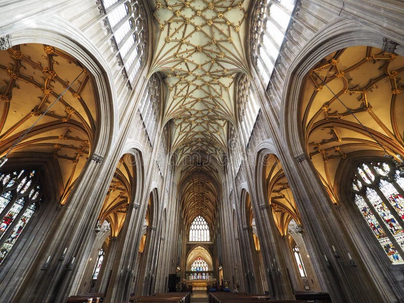 BRISTOL, UK - CIRCA SEPTEMBER 2016: St Mary Redcliffe Anglican parish church interior. BRISTOL, UK - CIRCA SEPTEMBER 2016: St Mary Redcliffe Anglican parish church interior