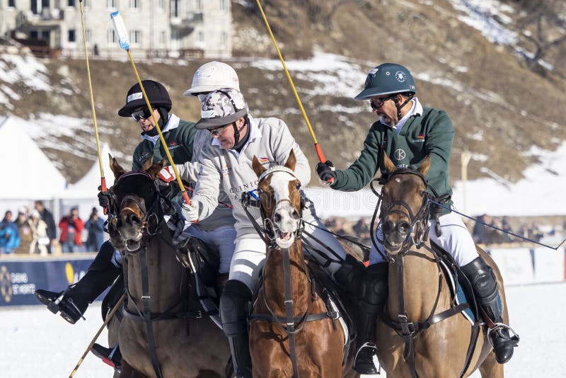 St. Moritz January 29, 2023 Game Actions at the Snow Polo World Cup St.Moritz 2023 Finals