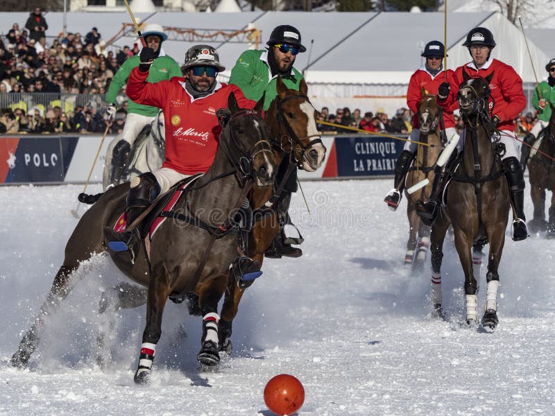 St. Moritz January 29, 2023 Game Actions at the Snow Polo World Cup St.Moritz 2023 Finals