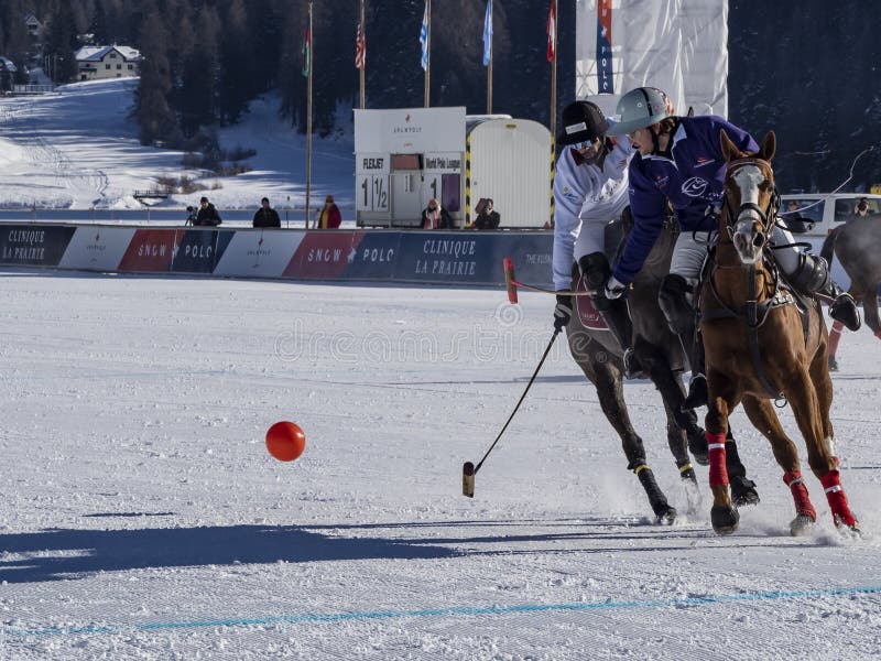 St. Moritz January 29, 2023 Game Actions at the Snow Polo World Cup St.Moritz 2023 Finals