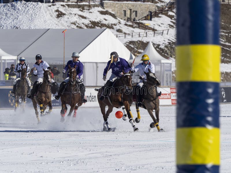 St. Moritz January 29, 2023 Game Actions at the Snow Polo World Cup St.Moritz 2023 Finals