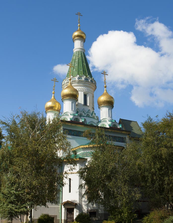 St. Nicholas Russian Church in Sofia, Bulgaria Stock Photo - Image of ...