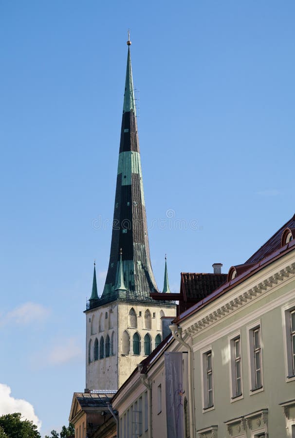 St. Olaf Church in Tallinn stock image. Image of architecture - 112387131